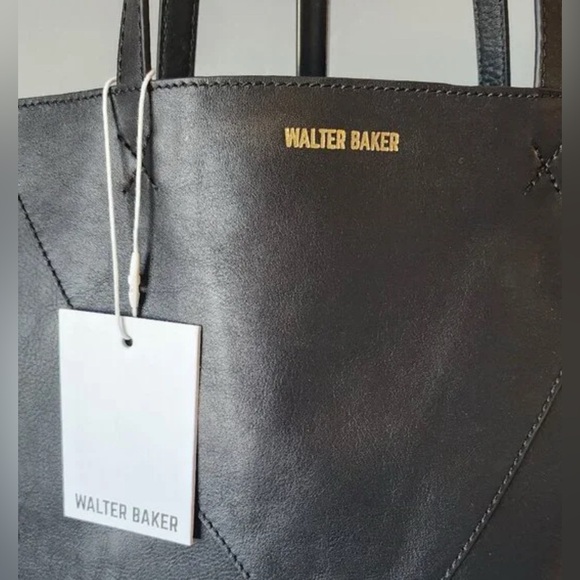 Walter Baker Ledger Leather Black Tote Bag - Picture 4 of 7